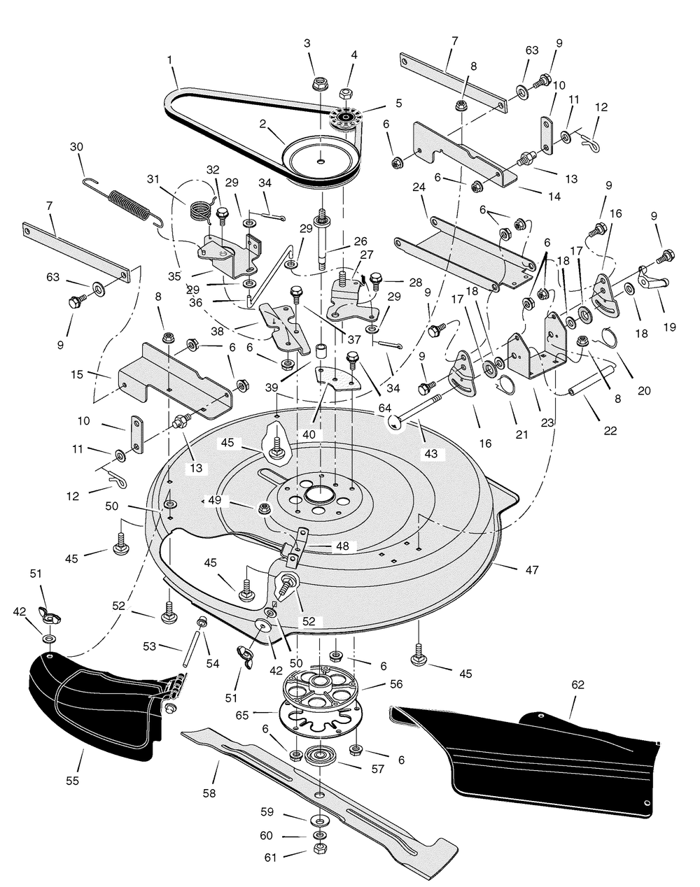 Mower Housing Diagram and Parts List for 309006X78A-SW 2007 Briggs and Stratton Lawn Tractor
